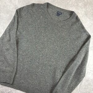 J. Crew Merino Wool Sweater Mens L Grey Long Sleeve Crewneck Preppy Merino Blend